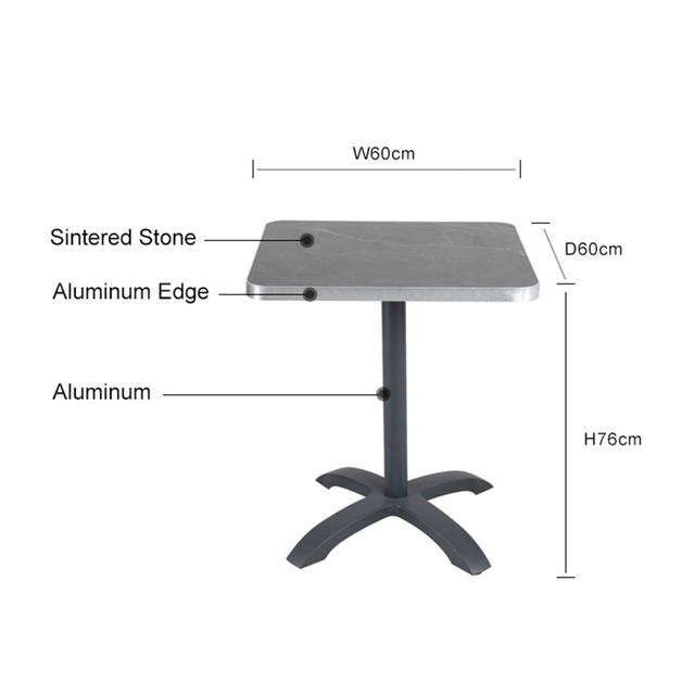 Professional Metal Rectangle Sintered Stone Table