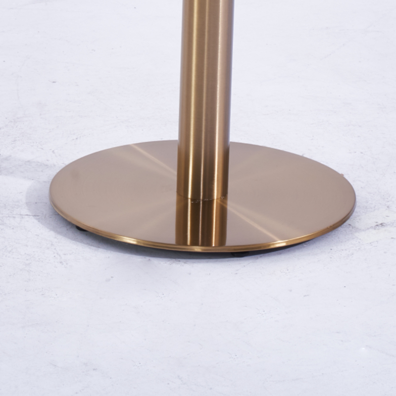 Well-textured Home Sintered Stone Table With Metal Leg
