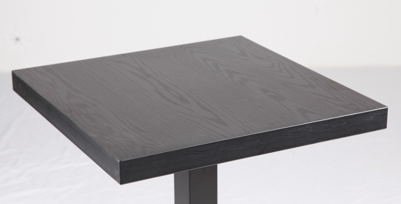 black wooden table