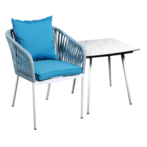 Aluminum Rope Wicker Restaurant Dining Room Set Furniture Table With Chairs Made In China【I can-50089】