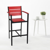 Red Plastic Wood Bar Chair