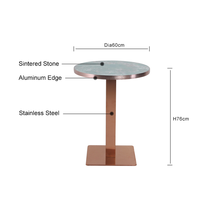 Durability Bedroom Circular Sintered Stone Table