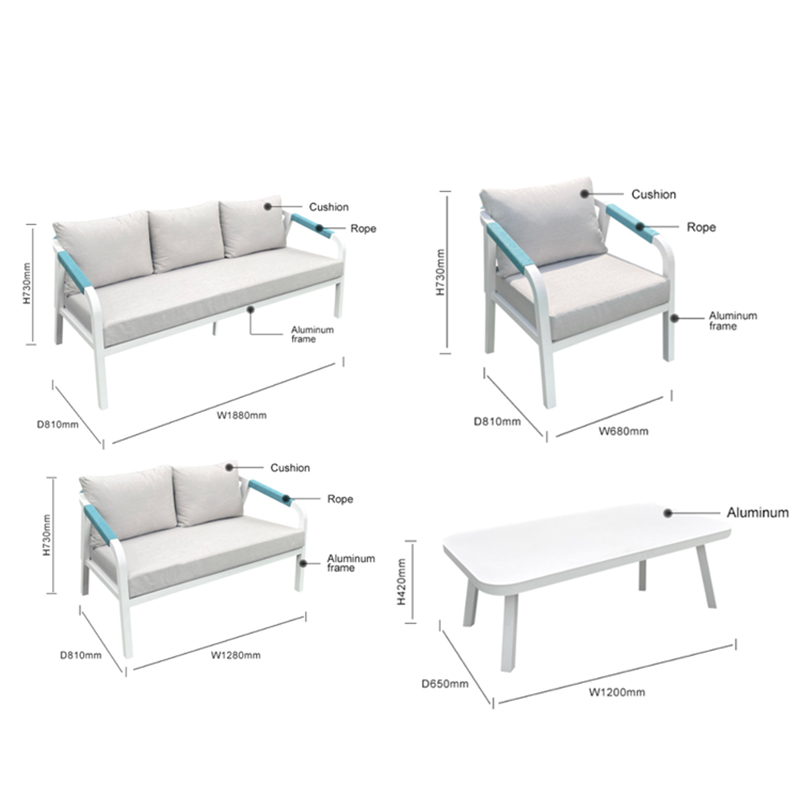 Mirrored Metal Party Furniture Set