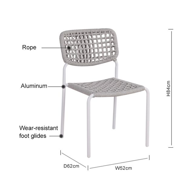 Rope White Modern Dining Chair