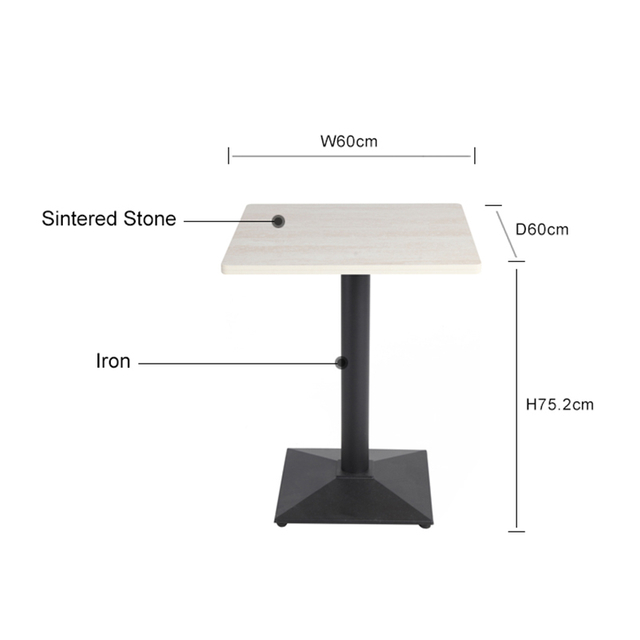 Staining Resistance Minimalist Square Sintered Stone Table
