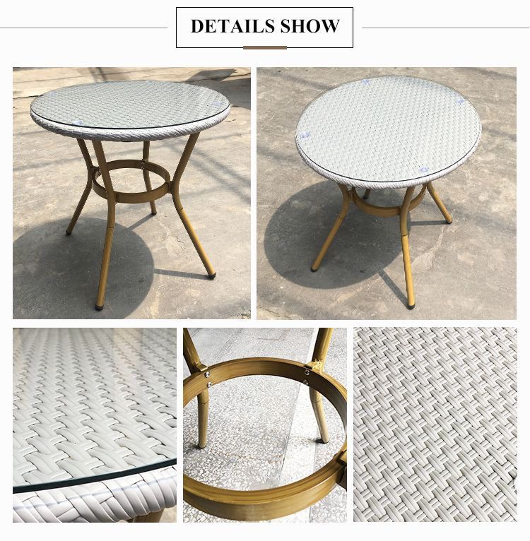 glass rattan dining table