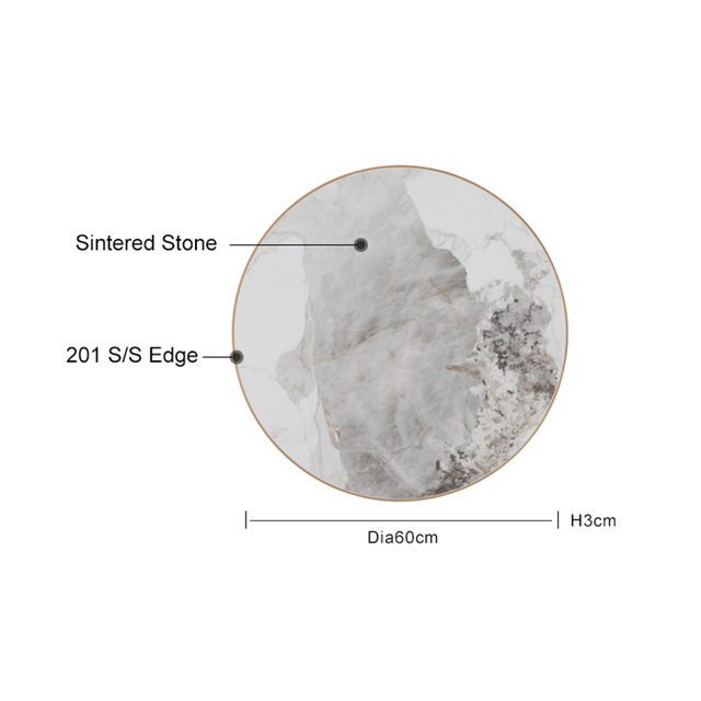 Marble 60 cm Outdoor Sintered Stone Table Top